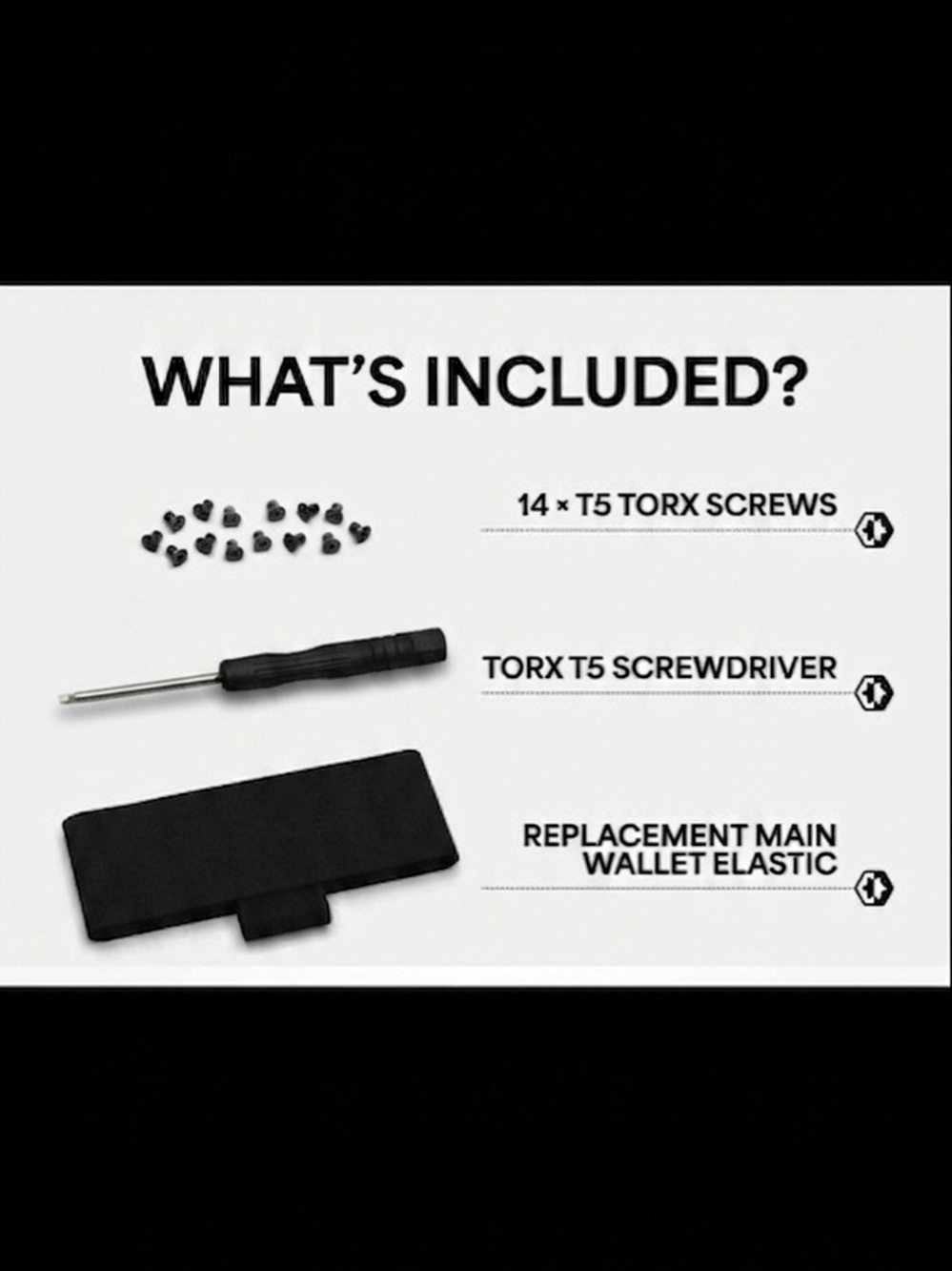 RIDGE WALLET | DIY~G6 REFRESH KIT (14x RIDGE BLACK PVD SCREWS)+EXTRAS